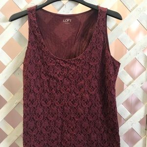 Maroon Ann Taylor Loft Tank Top